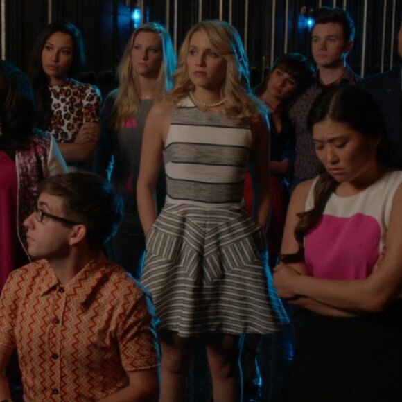 3.1 Phillip Lim Chevron Detail Full Skirt Dress ASO Quinn Fabray - Picture 14 of 15